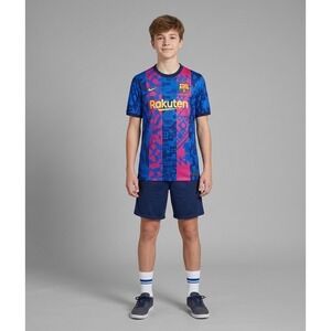Nike FC Barcelona 2021-22 Champions League Home Jersey Youth XL Blue Pink DB6241